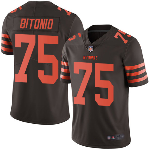Cleveland Browns Joel Bitonio Men Brown Limited Jersey #75 NFL Football Rush Vapor Untouchable->cleveland browns->NFL Jersey